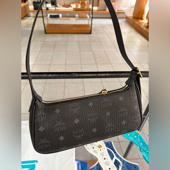 MCM Aren Logo Printed Small Shoulder Bag - Picture 6 of 9